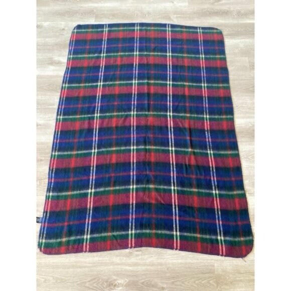 Vintage Ralph Lauren Plaid Blanket Throw Scarf 100% Acrylic - Picture 7 of 10